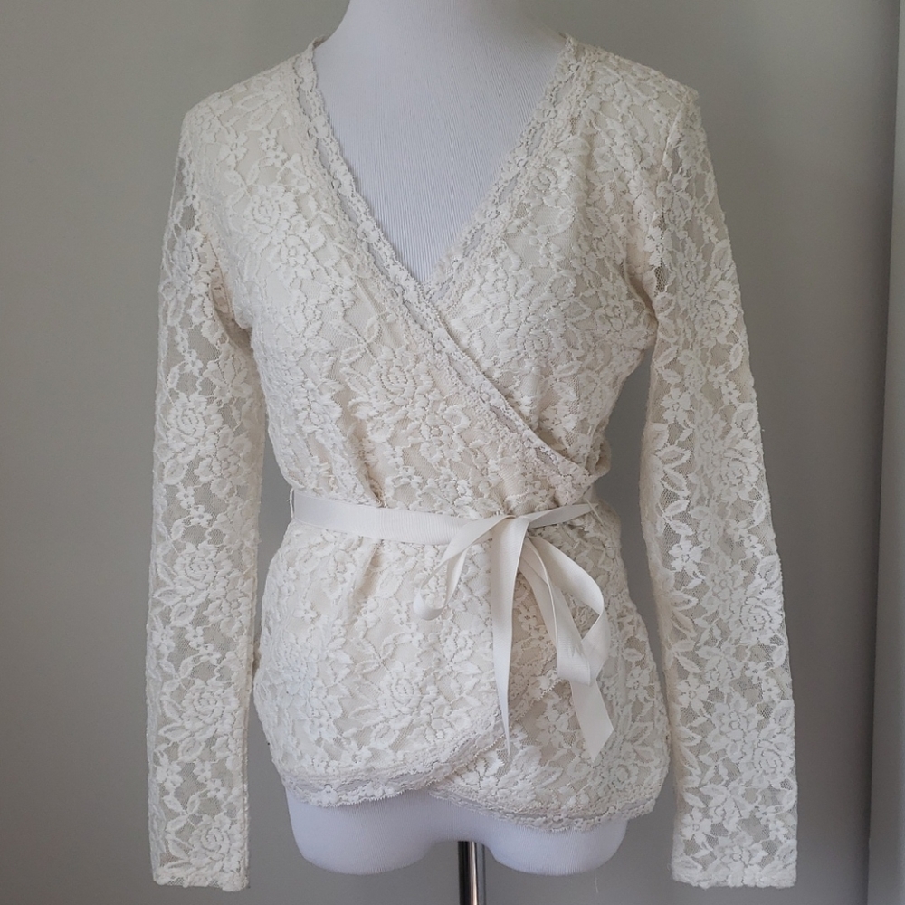 Cream colored lace blouse